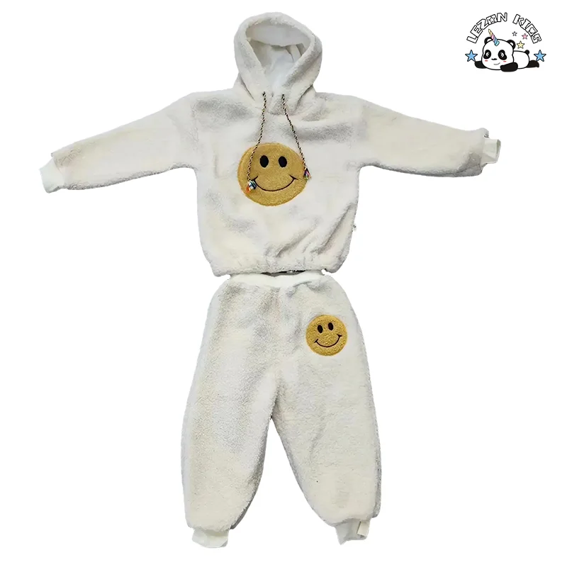 LEZONKIDS - Conjuntos de Roupas de Criança de Alta Qualidade 2 Peças Capuzes Camisetas Quentes Roupas de Bebê Conjuntos de Moletom para Crianças Conjuntos de Agasalhos de Inverno em Branco Para Crianças